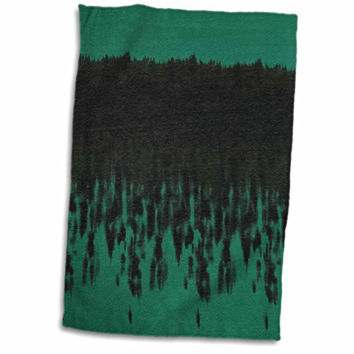 3D Rose Black and Emerald Tie Dye Pattern Hand/Sports Towel 15 x 22
