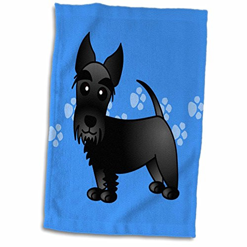 3dRose Cute Black Scottie Cartoon Dog Blue with Pawprints Towel 15 x 22 3dRose Cute Black Scottie Cartoon Dog Blue with Pawprints Towel 15 x 22