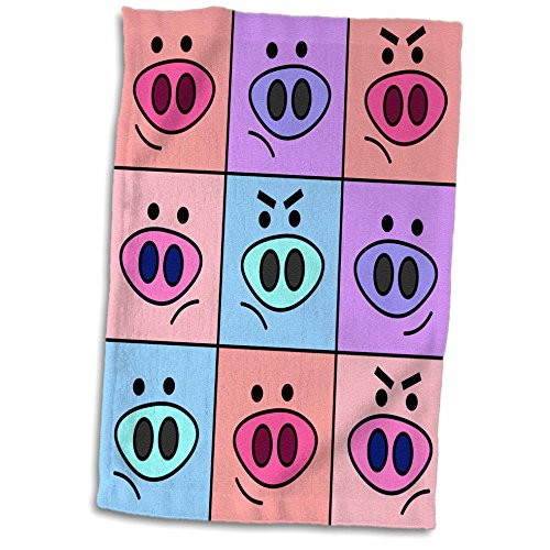 3dRose""Cute Russian Matryoshka Nesting Dolls Print Cool Colors White Towel, 15" x 22" 3dRose""Cute Russian Matryoshka Nesting Dolls Print Cool Colors White Towel, 15" x 22"
