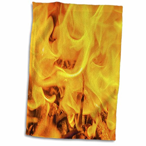 3dRose"Fire Texture Orange and Yellow Flame Towel 15" x 22"