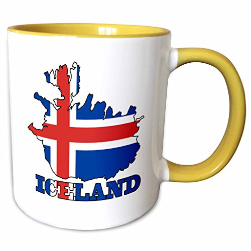 3dRose 63163_8"The Flag Outline map of The Country and Name, Iceland, Yellow" Mug, 11 oz 3dRose 63163_8"The Flag Outline map of The Country and Name, Iceland, Yellow" Mug, 11 oz
