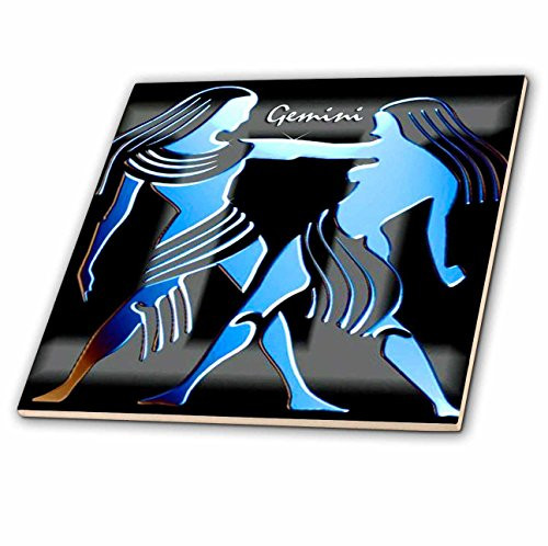 3dRose ct_920_1 Gemini Zodiac Sign Ceramic Tile, 4-Inch