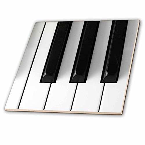 3dRose ct_29776_1 Piano Keys-Ceramic Tile, 4-Inch