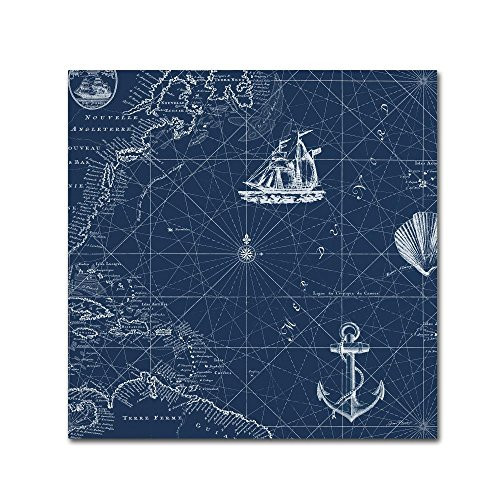 Nautical Blues 4 by Jean Plout, 14x14-Inch Canvas Wall Art