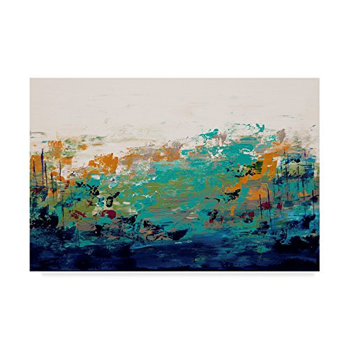 Abstract Blue Lake  by Hilary Winfield, 12x19-Inch