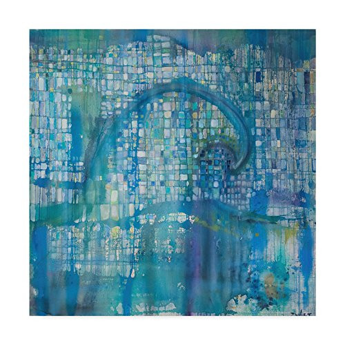 Blue Wave Grid by Zwart, 18x18-Inch