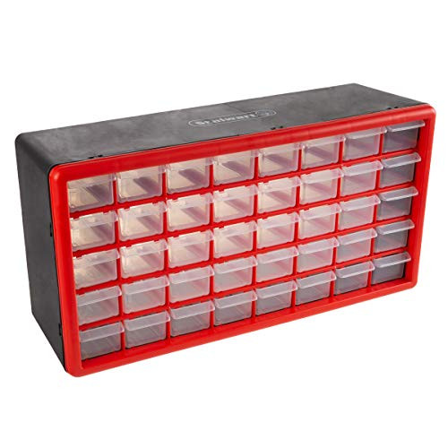 Storage Drawers-40 Compartment Organizer Desktop or Wall Mountable Container for Hardware, Parts, Craft Supplies, Beads, Jewelry, and More by Stalwart
