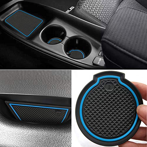 Auovo Anti dust Mats for 2016-2019 Toyota Prius Interior Accessories Custom Fit Door Pocket Liners Cup holder Pads Console Mats(16pcs/set, Blue)