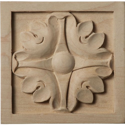 Ekena Millwork ROS03X03EDMA-CASE-2 Rosette, 3 1/2"W x 3 1/2"H x 3/4"P, Maple