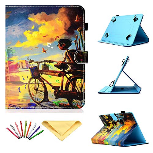 Uliking Universal Case for 9.5-10.5 inch Tablet, PU Leather Stand Cover 9.6" 9.7" 10.1" 10.5", for Galaxy Tab A/E/S4/S2/4/3, Fire HD 10/iPad Air 1 2/iPad 9.7 2017 2018/iPad Pro 9.7/Pro 10.5, Cute Boy