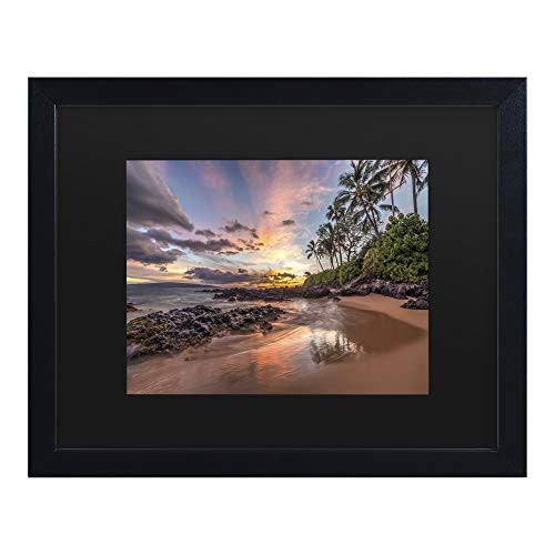 Trademark Fine Art Hawaiian Sunset Wonder by Pierre Leclerc, Matte, Black Frame 11x14, Black, Black Trademark Fine Art Hawaiian Sunset Wonder by Pierre Leclerc, Matte, Black Frame 11x14, Black, Black