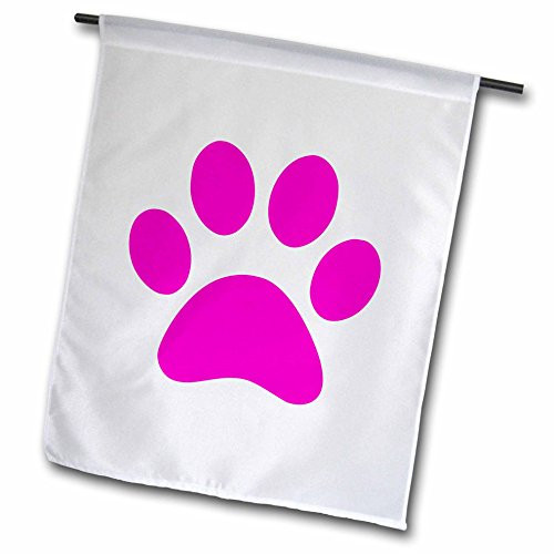 3dRose fl_161517_1 Hot Pink Paw Print on White Girly Animal Pawprint Cute Cartoon Animal Footprint Foot Print Garden Flag, 12 by 18-Inch 3dRose fl_161517_1 Hot Pink Paw Print on White Girly Animal Pawprint Cute Cartoon Animal Footprint Foot Print Garden Flag, 12 by 18-Inch