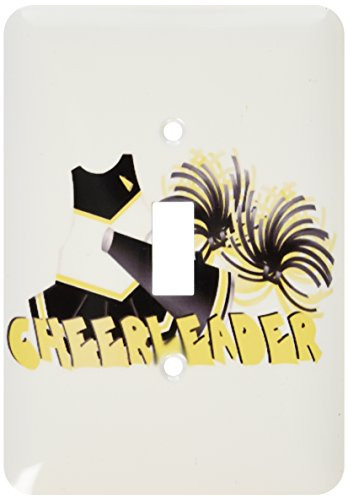 3dRose lsp_26012_1 Black and Gold Cheerleader Single Toggle Switch