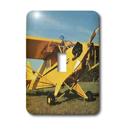 3dRose lsp_33350_1 Yellow Cub Plane Toggle Switch Multi-Color