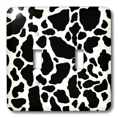 3dRose lsp_15424_2 Black and White Cow Print Toggle Switch