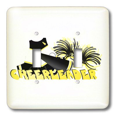 3dRose lsp_26012_2 Black and Gold Cheerleader Toggle Switch