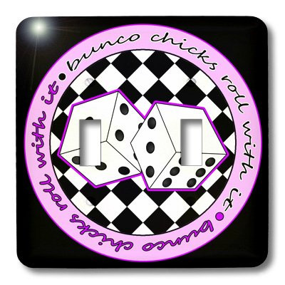 3dRose lsp_28495_2 Bunco Chicks Roll With It Purple and Black Toggle Switch