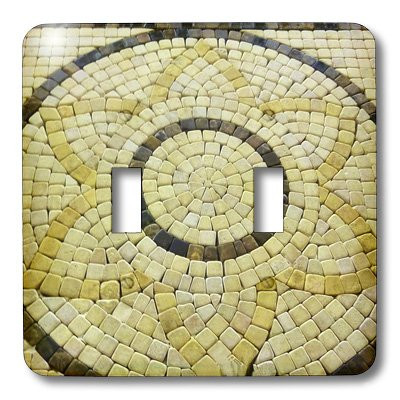 3dRose lsp_35004_2 Gray and Yellow Mosaic Pattern Toggle Switch