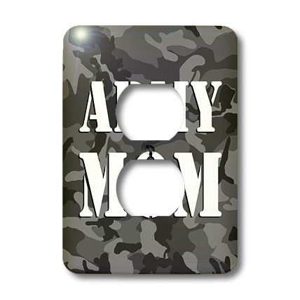 3dRose lsp_15429_6 Army Mom Grey Camouflage 2 Plug Outlet Cover