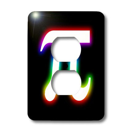 3dRose lsp_24323_6 Pi Symbol Glowing On Black Background 2 Plug Outlet Cover