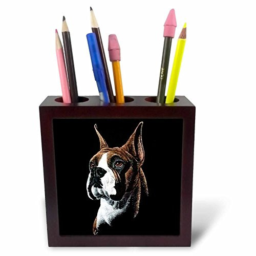 3dRose ph_1059_1 Boxer Tile Pen Holder, 5-Inch