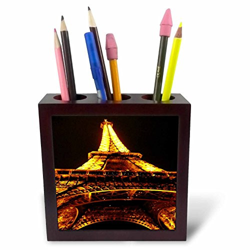 3dRose ph_3160_1 Eiffel Tower Tile Pen Holder, 5-Inch