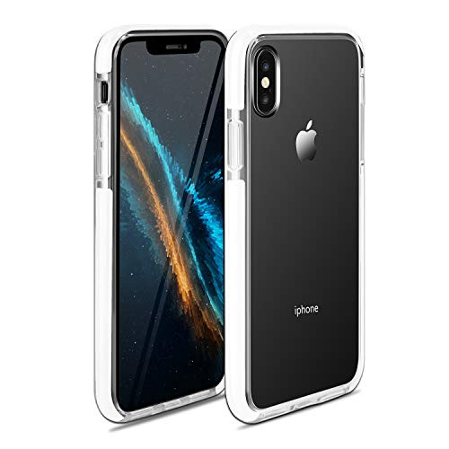 iPhone Xs Case iPhone X Case Clear Anti-Scratch Anti-Slippery Transparent Shockproof Ultra Hybrid Bumper Protective Case Cover Compatible with iPhone X/Xs 5.8in 2018 (White)