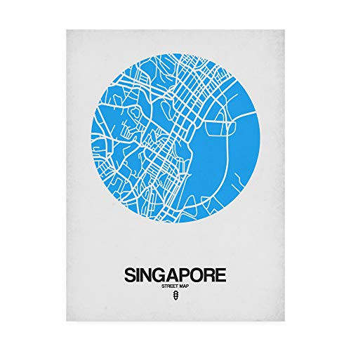 Trademark Fine Art Singapore Street Map Blue by Naxart, 18x24, Multiple Colors