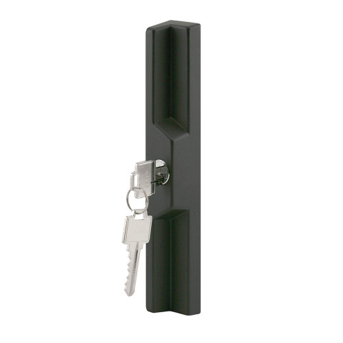 Slide-Co 141237 Sliding Door Outside Pull with Key, Black/Diecast