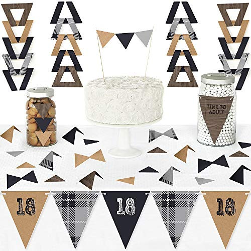 Big Dot of Happiness 18th Milestone Birthday - Time To Adult - Diy Pennant Banner Decorations - Birthday Party Triangle Kit - 99 Pieces Big Dot of Happiness 18th Milestone Birthday - Time To Adult - Diy Pennant Banner Decorations - Birthday Party Triangle Kit - 99 Pieces