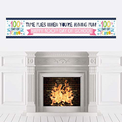 Big Dot of Happiness Happy 100th Day of School - 100 Days Party Decorations Party Banner