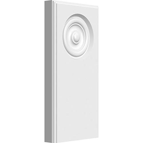 Ekena Millwork PBP050X100X100FOS03-CASE-2 Plinth Block, 5"W x 10"H x 1"P, White