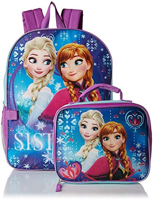 Licensed Frozen Girl's Backpack & Lunch Bag - Anna & Elsa Licensed Frozen Girl's Backpack & Lunch Bag - Anna & Elsa