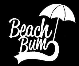 LLI Beach Bum | Decal Vinyl Sticker | Cars Trucks Vans Walls Laptop | White | 5.5 x 5 in | LLI1231