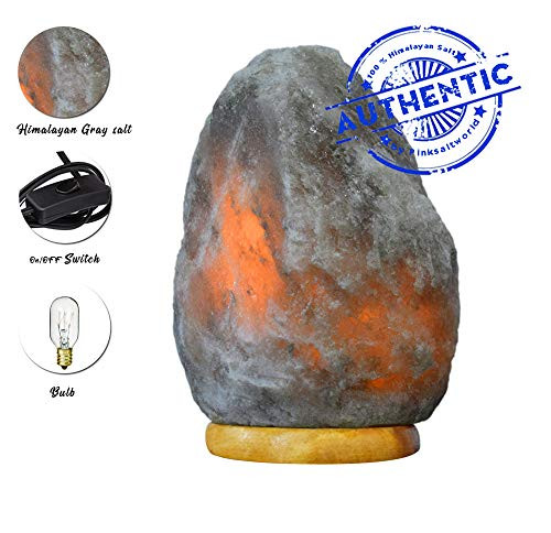 Himalayan Real Pink Salt Lamp - Crystal Himilian Salt Lamps with On and Off Switch/Dimmer - 5-7 Lbs - Bulb with 6-8 Inches UL Electric Corded - Black Hand Carved Hymalain Salt Lamp