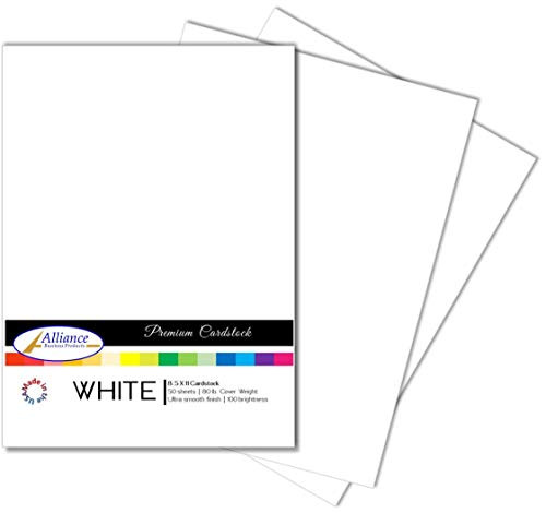 White Thick Paper Cardstock - for Brochure, Invitations, Stationary Printing | 80 lb Card Stock | 8.5 x 11 inch | Heavy Weight Cover Stock (216 GSM) 100 Brightness | 8 1/2 x 11 | 50 Sheets Per Pack