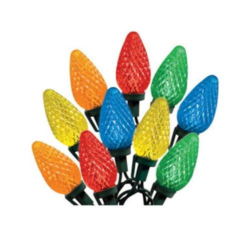 Celebrations 47736-71 Indoor/Outdoor C9 LED Multi-Color Light Bulbs On A Reel, 49', 75 Bulbs