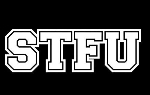 Makarios LLC STFU Funny Cars Trucks Vans Walls Laptop MKR| White |5.5 x 1.75|MKR706