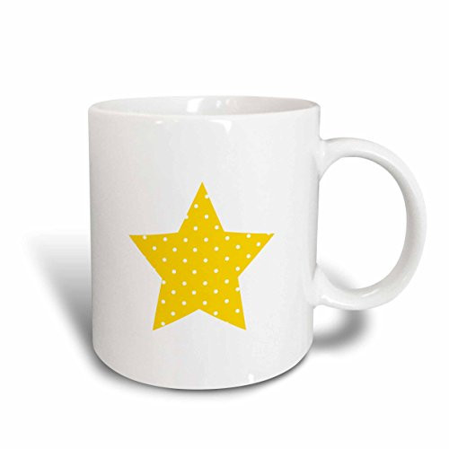 3dRose 184935_1 Polka Dot Star Shape-Cute Yellow and White Dotty Pattern Ceramic Mug, 11 oz, Multicolor 3dRose 184935_1 Polka Dot Star Shape-Cute Yellow and White Dotty Pattern Ceramic Mug, 11 oz, Multicolor