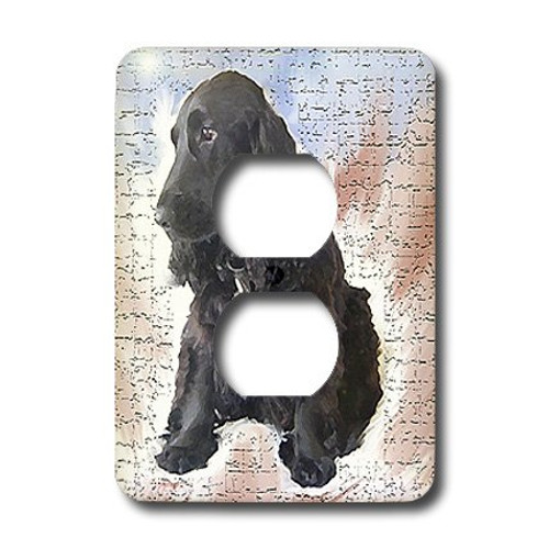 3dRose lsp_4090_6 Black Cocker Spaniel 2 Plug Outlet Cover