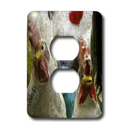 3dRose lsp_6421_6"Antique Chickens" 2 Plug Outlet Cover Multicolor