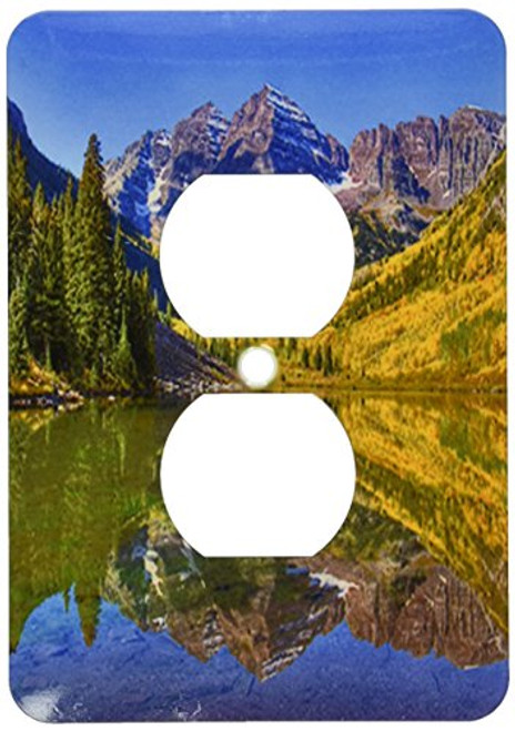 3dRose lsp_26258_6 Maroon Bells Peaks in the Elk Mountains Reflected on Aspen Lake Outlet Cover Multi-Color
