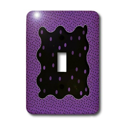 3dRose lsp_31000_1 Purple and Black Dots in Curved Frame Toggle Switch