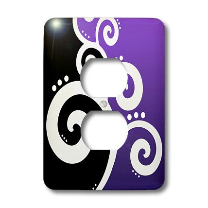 3dRose lsp_35713_6 Chic Swirls And Dots Purple 2 Plug Outlet Cover