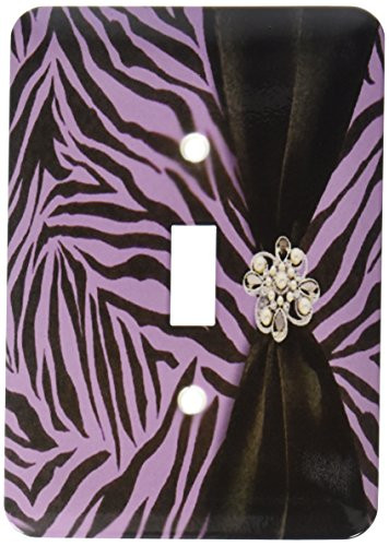 3dRose lsp_40368_1"Purple Zebra Patterned" Single Toggle Switch