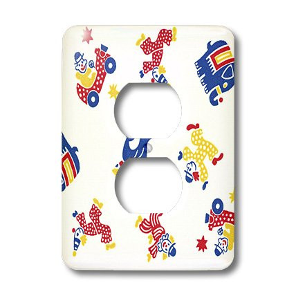 3dRose lsp_41022_6 Circus Animals in Bright Colors 2 Plug Outlet Cover
