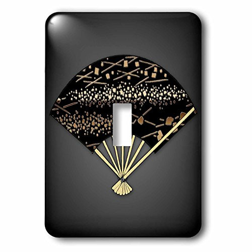 3dRose LLC lsp_55579_1 Japanese Fan with Various Bronze Textures Single Toggle Switch