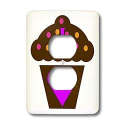 3dRose LLC lsp_60642_6 I Love Chocolate Cupcakes 2 Plug Outlet Cover