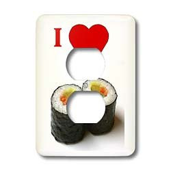 3dRose LLC lsp_60718_6 I Love Sushi 2 Plug Outlet Cover