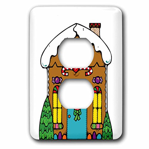 3dRose LLC lsp_61157_6 Ginger Bread House At Christmas 2 Plug Outlet Cover